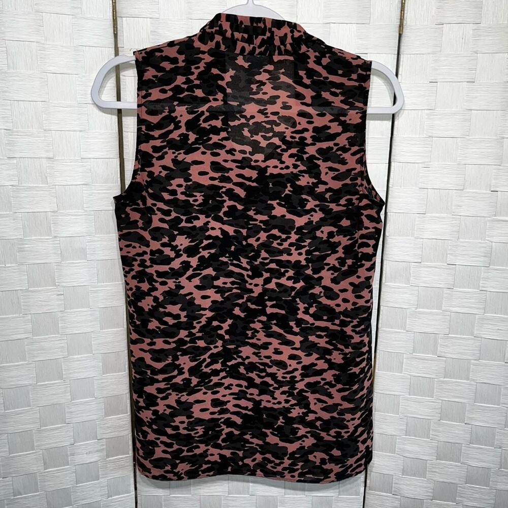 Cabi Womens 9 To 5 Blouse In Animal‎ Print Bow Tie Neck 3075 Size Small - Picture 7 of 10